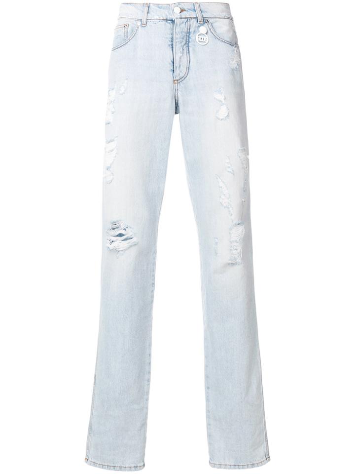 Gcds Ripped Slim Jeans - Blue