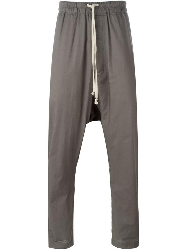 Rick Owens Drop-crotch Trousers, Men's, Size: 48, Grey, Cotton