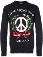 Love Moschino Embroidered Sweatshirt - Blue