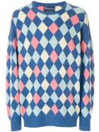 Burberry Vintage Argyle Patterned Jumper - Blue