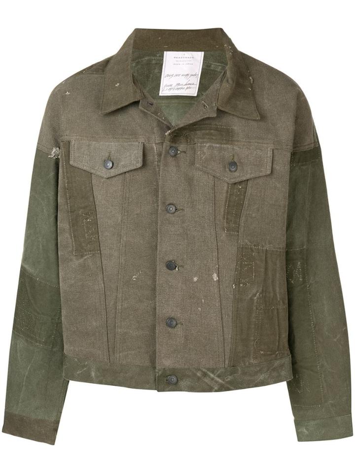 Readymade Distressed Denim Jacket - Green
