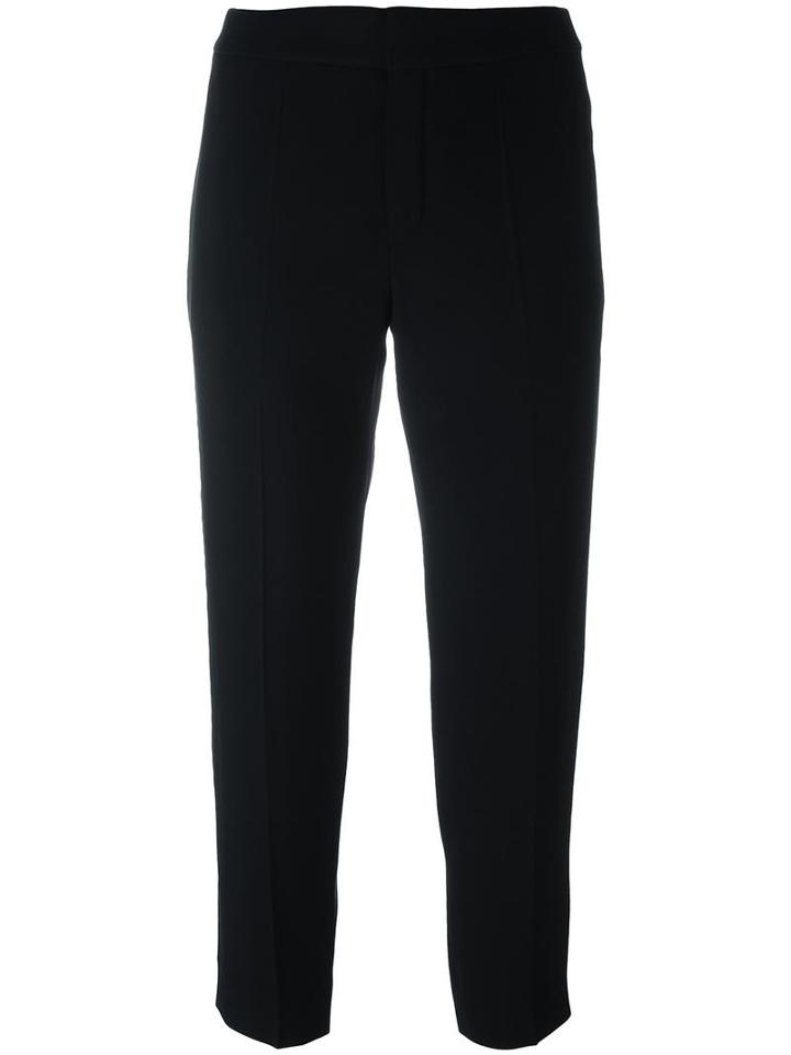 Chloé Cropped Slim Fit Trousers, Women's, Size: 38, Black, Acetate/silk/viscose