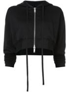 Unravel Project - Unravel Triacetate Cropped Hoodie - Women - Cotton/polyamide - S, Black, Cotton/polyamide