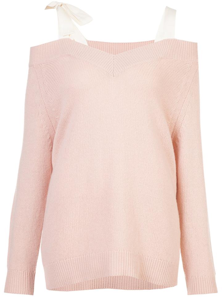 Red Valentino Ribbon Detail Jumper - Pink & Purple