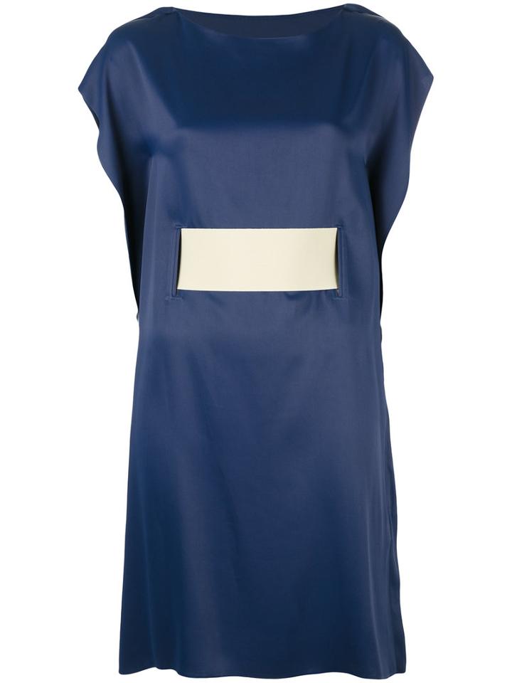 Mm6 Maison Margiela Belted Dress, Women's, Size: 40, Blue, Viscose/acetate