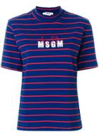 Msgm Msgm X Diadora High-neck Striped T-shirt - Blue
