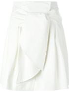 Msgm Belted Wrap Skirt, Women's, Size: 42, Nude/neutrals, Cotton/polyurethane