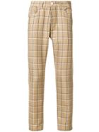 Sunnei Checked Straight-leg Trousers - Nude & Neutrals