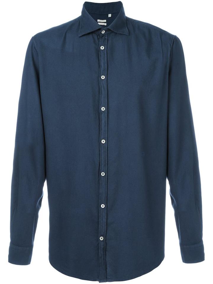 Massimo Alba 'genova' Shirt, Men's, Size: Small, Blue, Modal/cotton