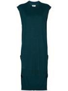 Mm6 Maison Margiela High-low Hem Knitted Long Top - Green