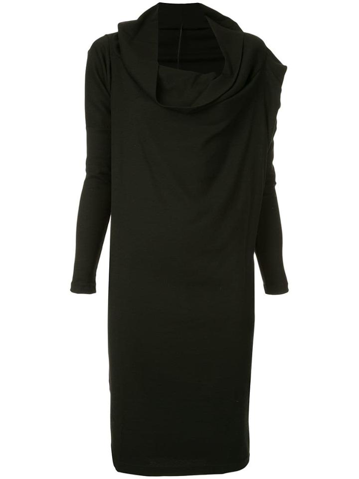 Masnada Funnel Neck Dress - Black