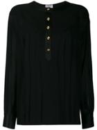 Chanel Vintage 1990's Sheer Pleated Blouse - Black