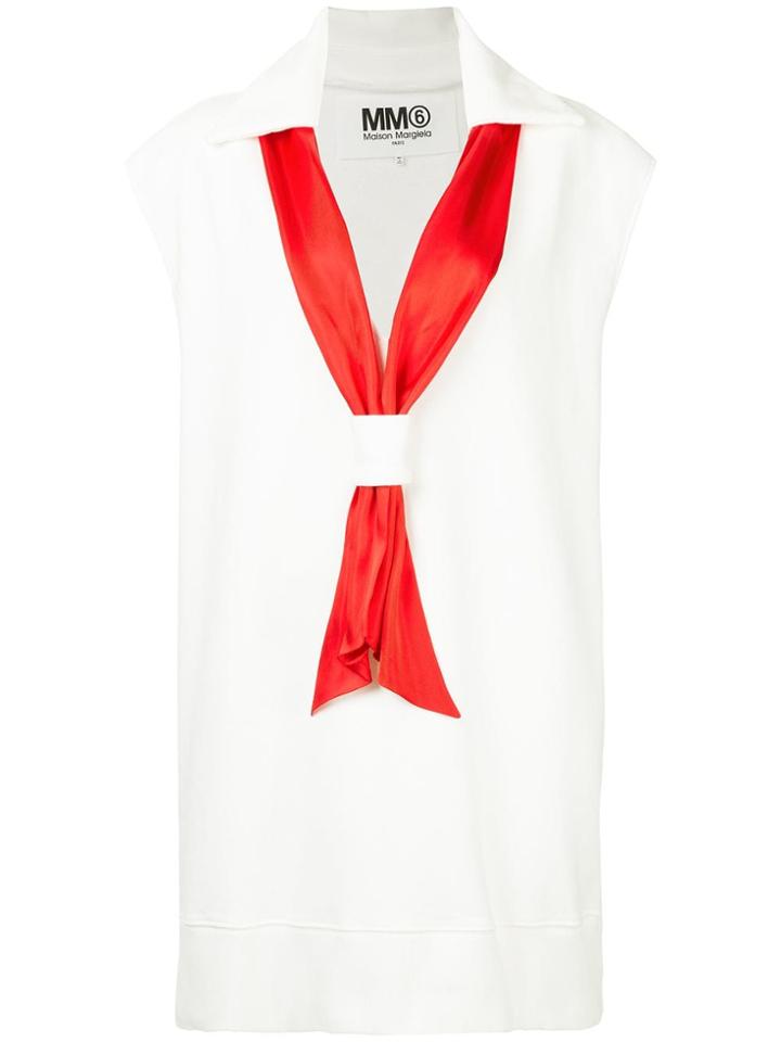 Mm6 Maison Margiela Scarf Detail Dress - White