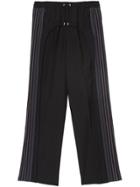 Burberry Striped Panel Wool Mohair Tailored Trousers - Black