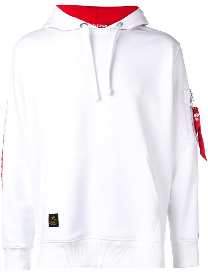 Alpha Industries Side Stripe Hoodie - White