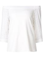 Tibi Broderie Anglaise Off Shoulder Top