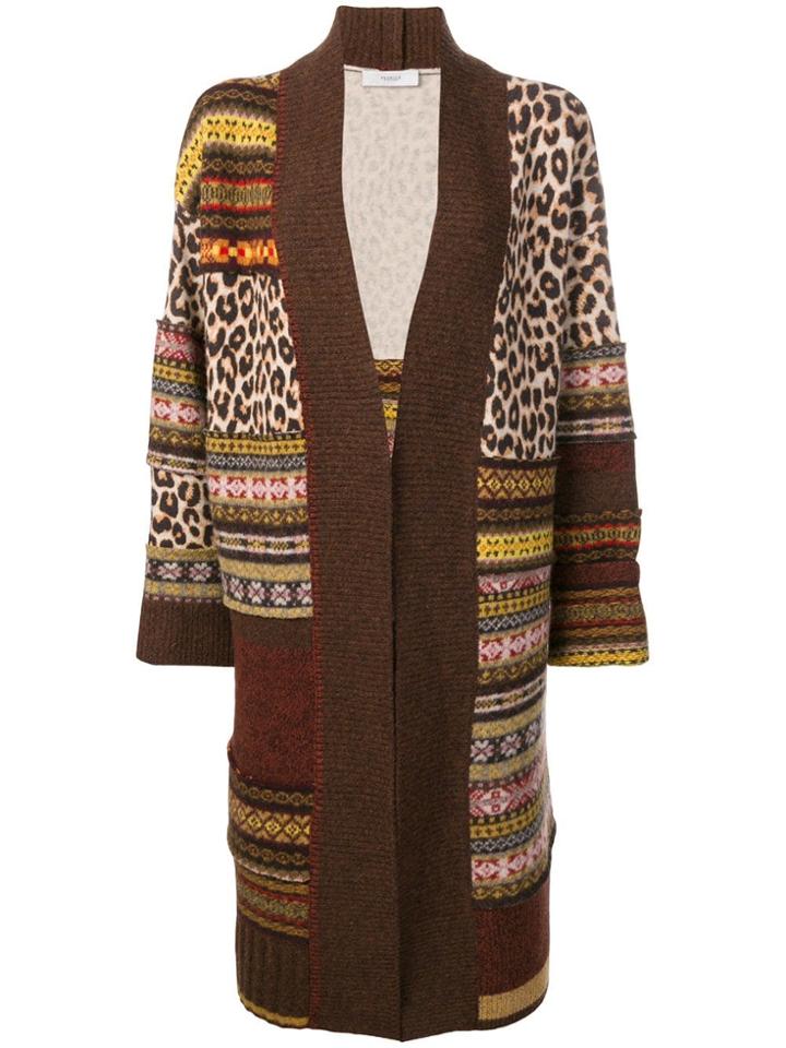 Pringle Of Scotland Patchwork Fair Isle Cardigan - Brown