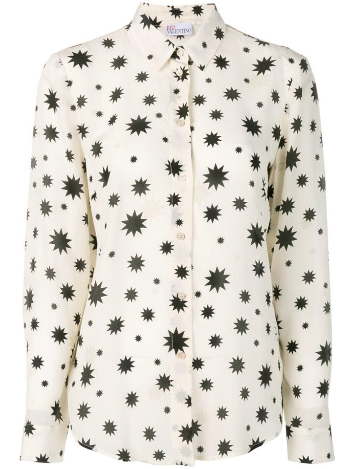 Red Valentino Star Print Silk Shirt - Neutrals