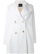 Erika Cavallini Double Breasted Coat, Women's, Size: 42, White, Cotton/acrylic/polyester