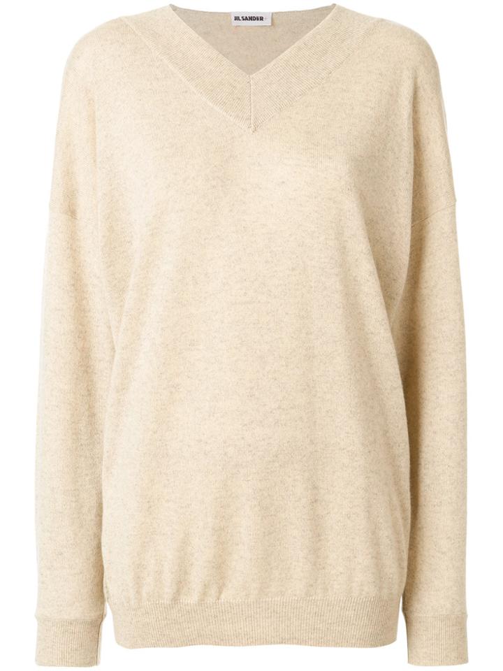 Jil Sander Vintage V-neck Jumper - Nude & Neutrals