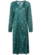 Tibi Leaf Print Dress - Green