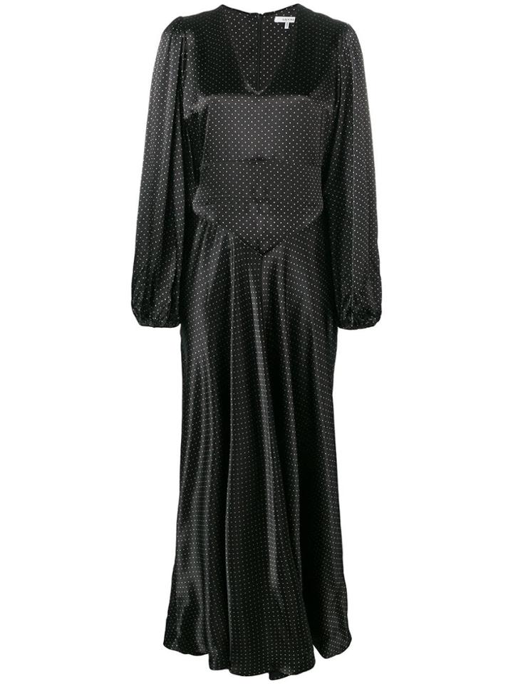 Ganni Cameron Polka Dot Maxi Dress - Black