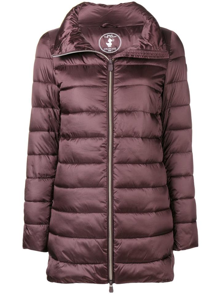 Save The Duck Padded Long Jacket - Red