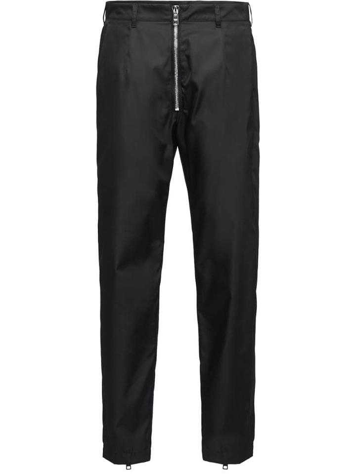Prada Zipper Detailed Casual Trousers - Black