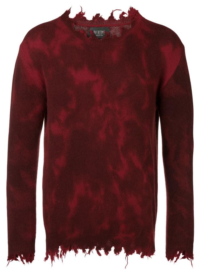 Overcome Zig-zag Hem Sweater - Red