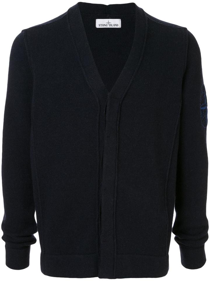 Stone Island V-neck Cardigan - Blue