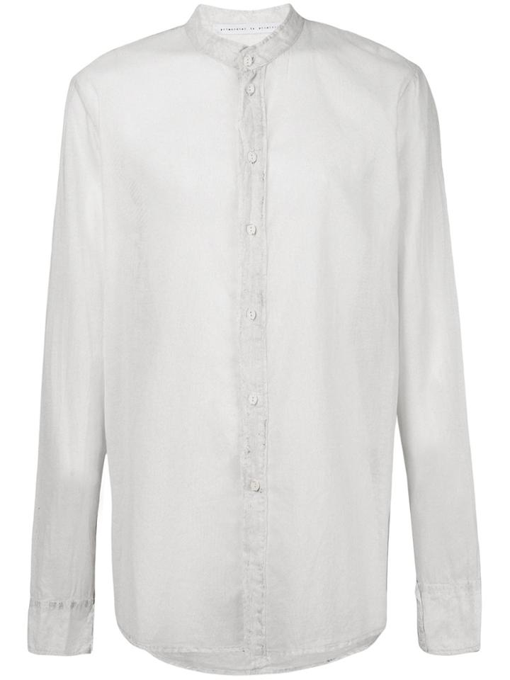 Primordial Is Primitive Band Collar Shirt - White