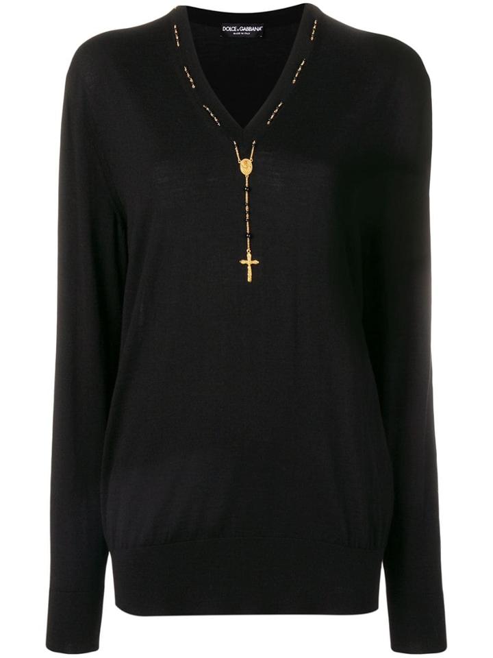 Dolce & Gabbana Rosary Detail Jumper - Black