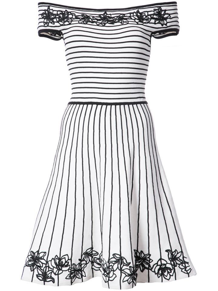 Zac Zac Posen Becca Floral And Striped Skater Dress - Black