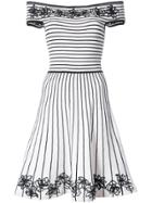 Zac Zac Posen Becca Floral And Striped Skater Dress - Black