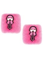 Fendi Fur Wrist Cuffs - Pink & Purple