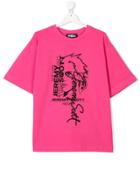 Jeremy Scott Junior Teen Graphic Print T-shirt - Pink & Purple