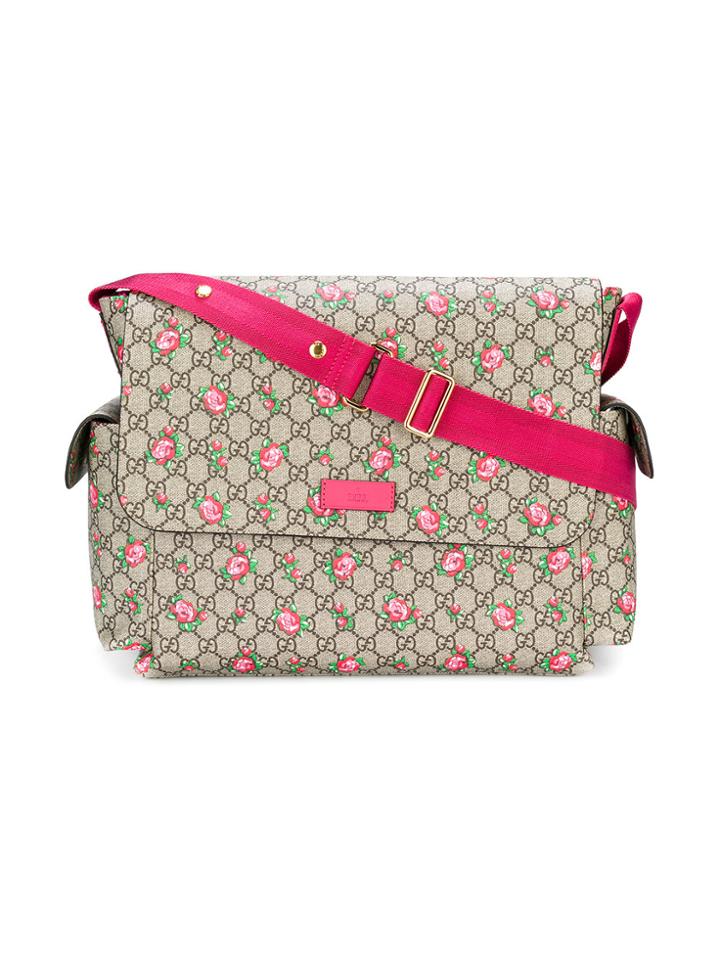 Gucci Kids Gg Supreme Diaper Bag - Brown