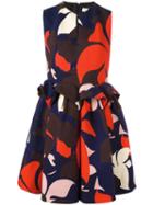 Delpozo Floral Ruched Waist Dress