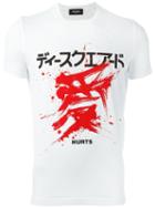 Dsquared2 Splatter Print T-shirt, Men's, Size: Medium, White, Cotton