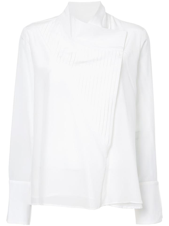 Zeus+dione Pleated Asymmetric Shirt - White