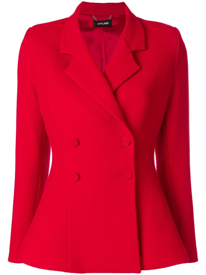 Styland Double Breasted Blazer - Red
