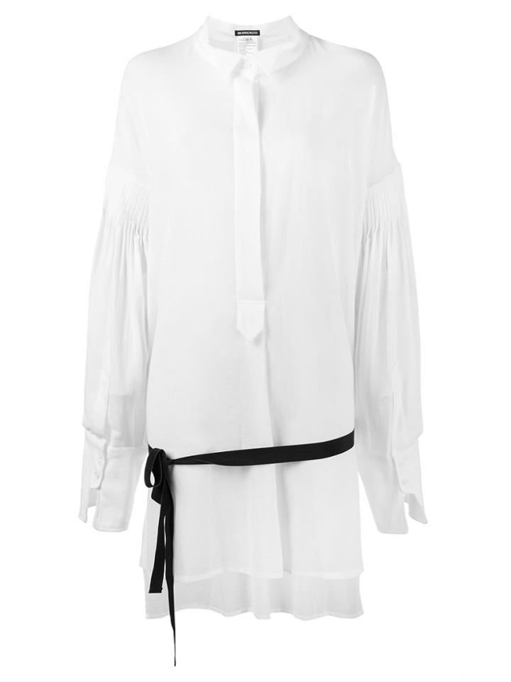 Ann Demeulemeester Pleated Long Sleeve Shirt - White