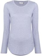 Closed Curved Hem T-shirt - Purple