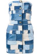 Romeo Gigli Stitched Panels Denim Dress - Blue