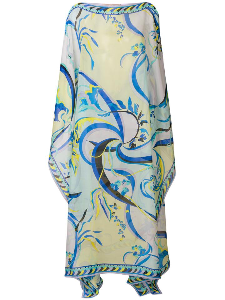 Emilio Pucci Printed Maxi Kaftan - Blue