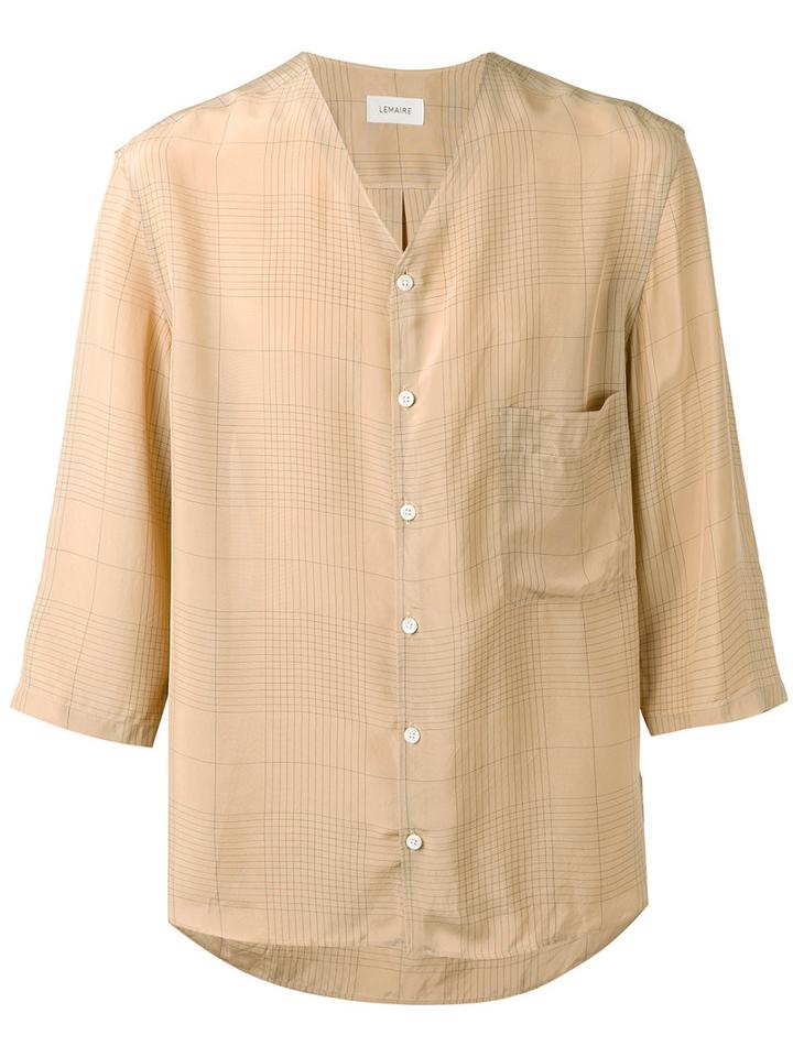 Lemaire - Shortsleeved Shirt - Men - Viscose - 46, Nude/neutrals, Viscose