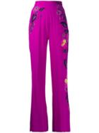 Etro High-waisted Floral Wide Leg Trousers - Purple