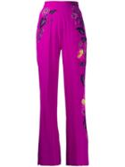 Etro High-waisted Floral Wide Leg Trousers - Purple