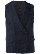 Gabriele Pasini Embroidered Waistcoat, Men's, Size: 48, Blue, Cotton/spandex/elastane/viscose/cupro