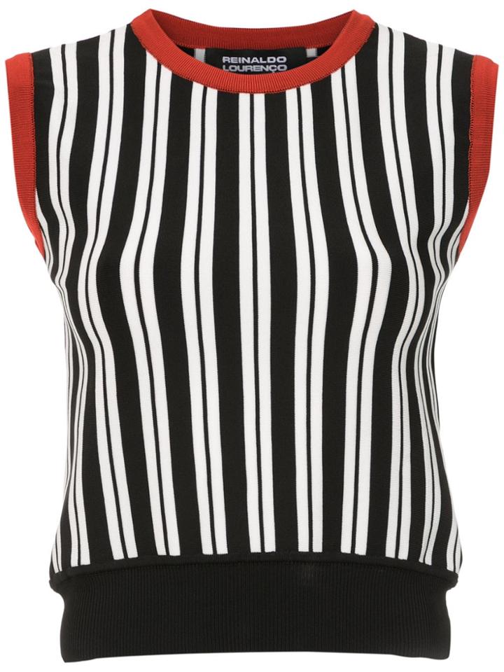 Reinaldo Lourenço Striped Knitted Top - Black